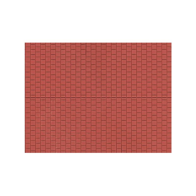 Auhagen 52424 Dekorlap, térkő, vörös, 100 x 200 mm