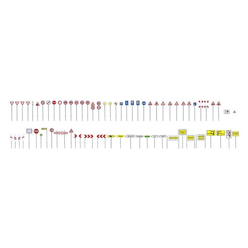Faller 180533 Közlekedési jelzőtábla-set /Verkehrsschilder-Set/