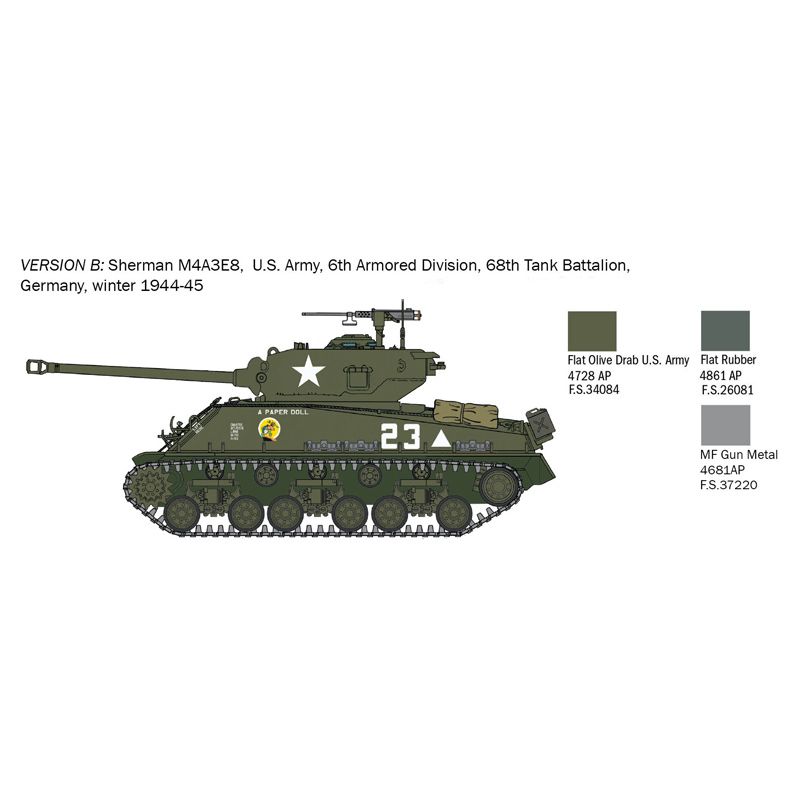 Italeri 25772 M4A3E8 Sherman Fury