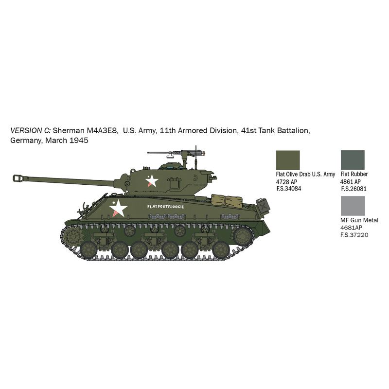 Italeri 25772 M4A3E8 Sherman Fury