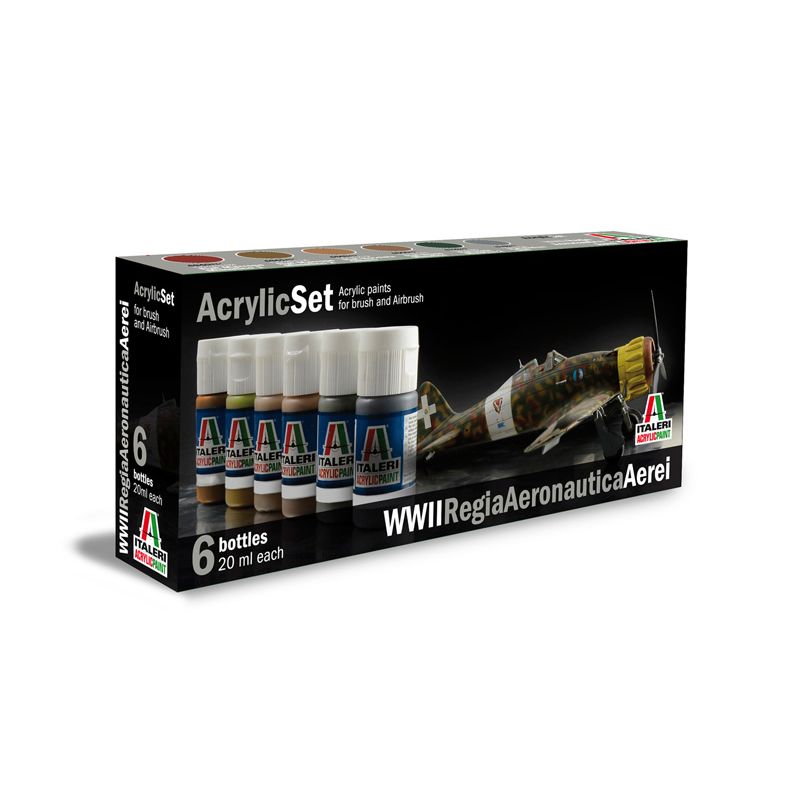 Italeri 437AP ACRYLIC SET 6db: WWII AEREI REGIA AERONAUTICA akril makett festék