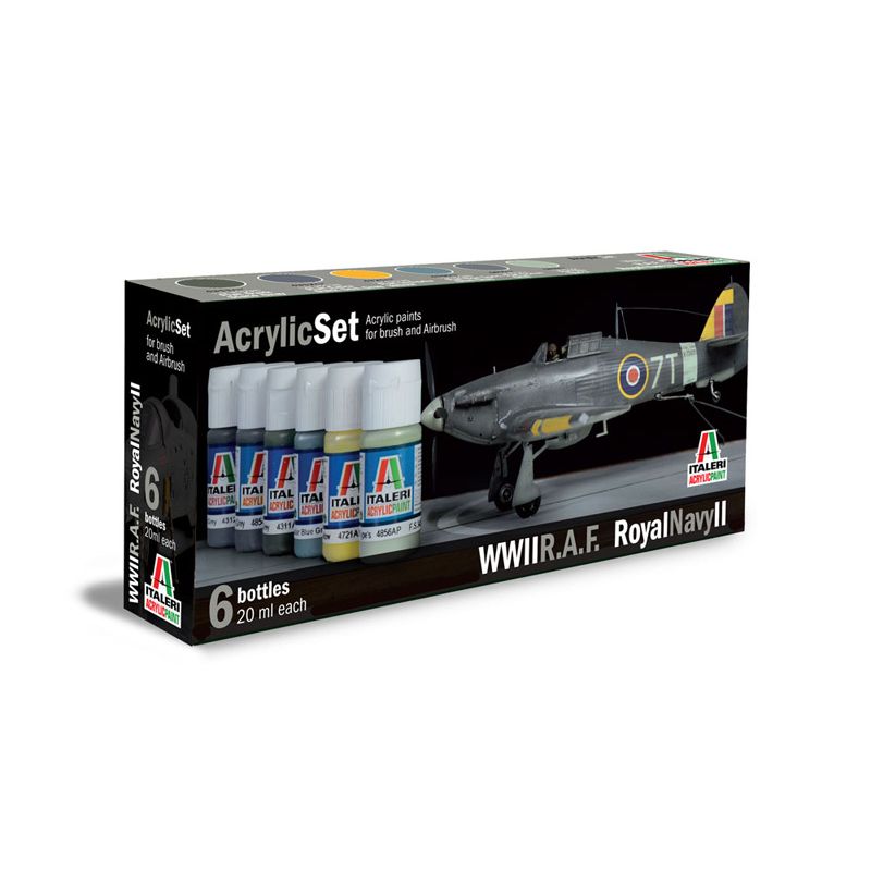 Italeri 444AP ACRYLIC SET 6db: R.A.F. / ROYAL NAVY II akril makett festék