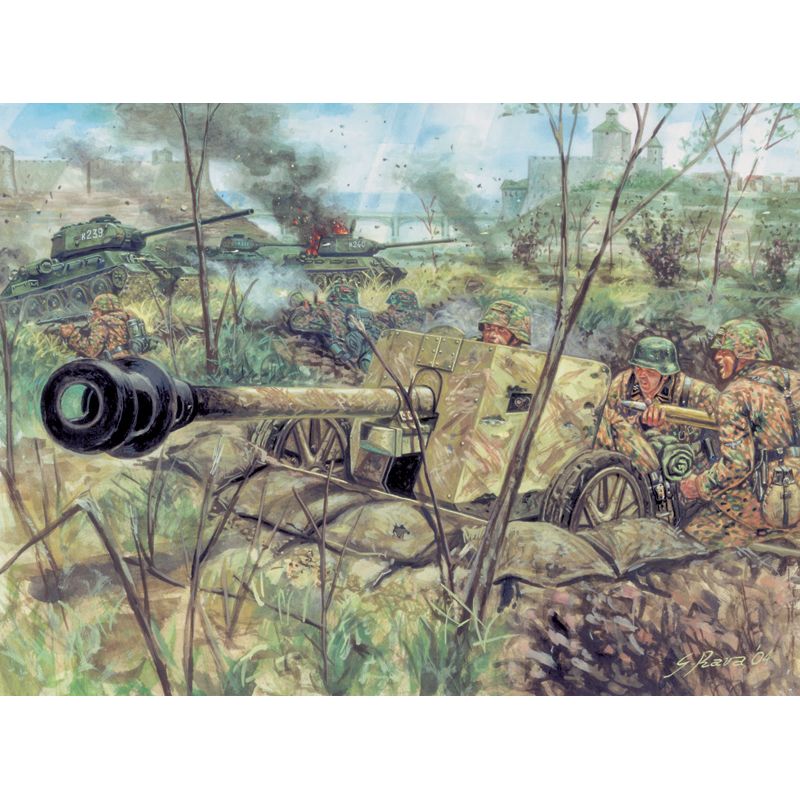 Italeri 6096 WWII- GERMAN PAK40 AT GUN & CREW