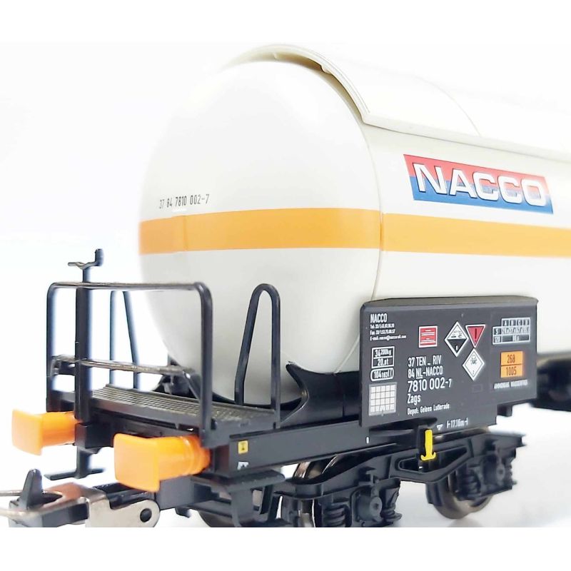 PIKO 24622 Nagynyomású gáz szállító tartálykocsi, napvédő tetővel, Nacco, NL VI