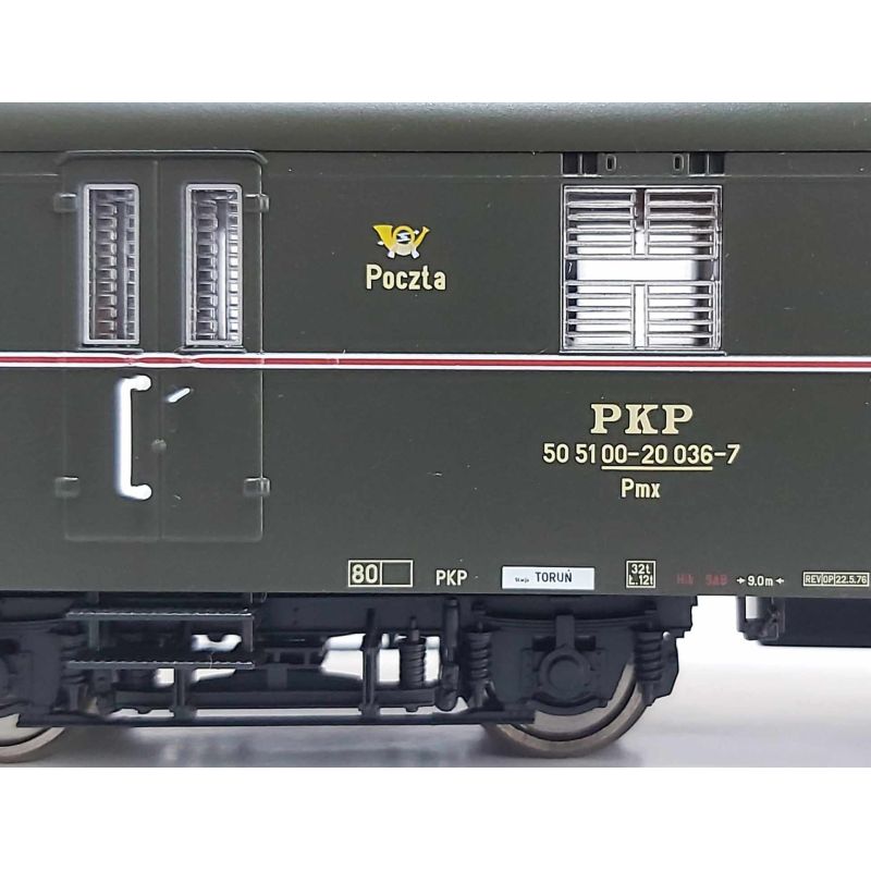PIKO 53800 Vasúti posta kocsi, Pmx, PKP IV
