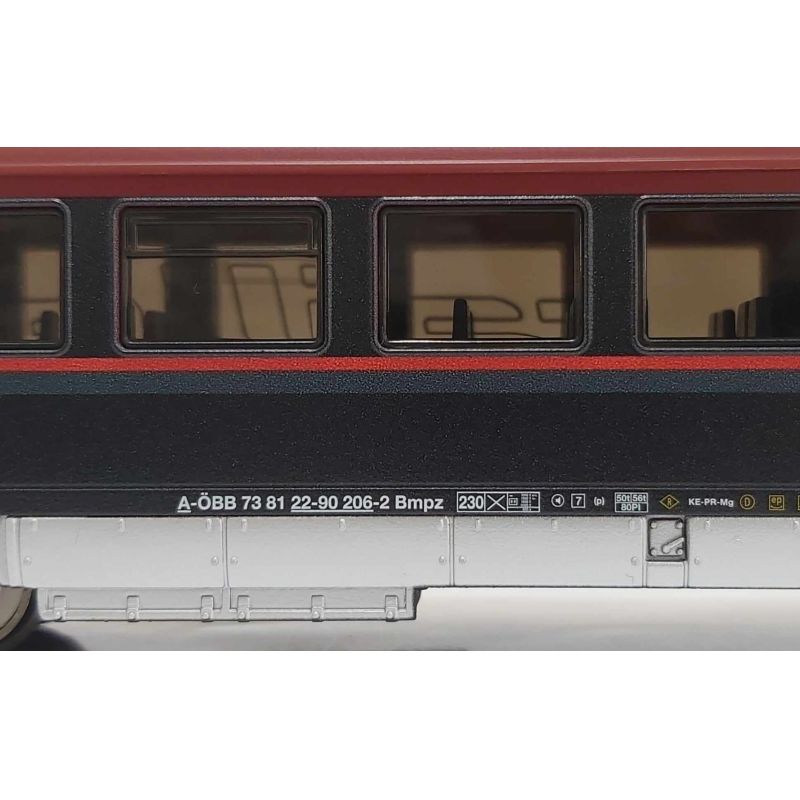 Piko 57178 Kezdőkészlet, Railjet Taurus villanymozdony személyvagonokkal ágyazatos sínnel, ÖBB VI