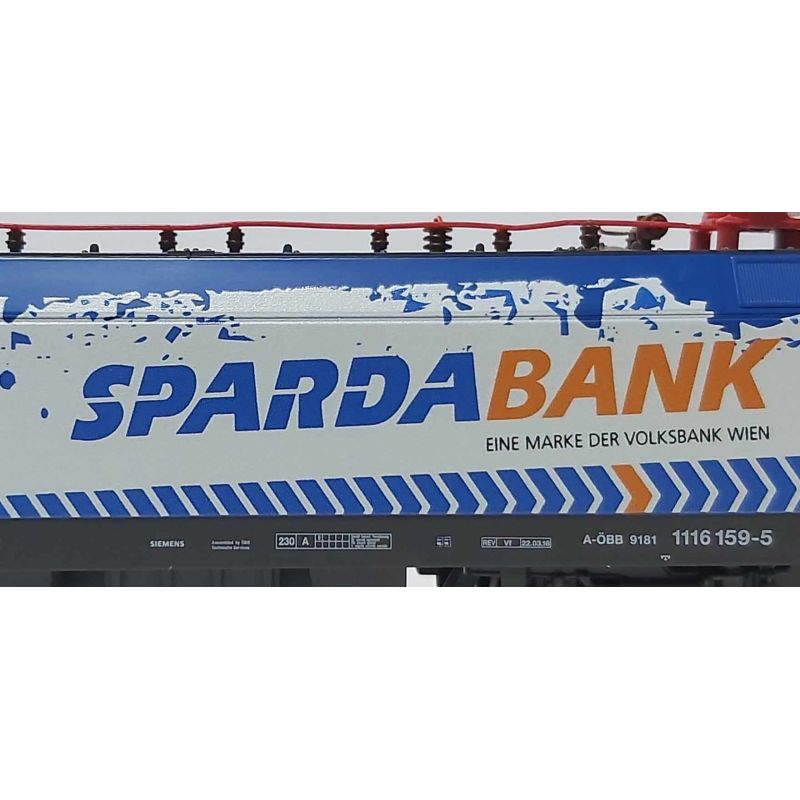 PIKO 57926 Villanymozdony, Taurus, Rh 1116 159-5, Sparda-Bank, ÖBB VI