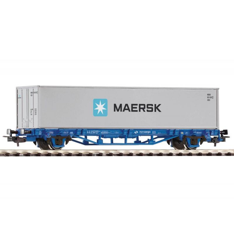 Piko 58743 Konténerszállító kocsi Lgs, 40 Maersk konténerrel, PKP Cargo VI
