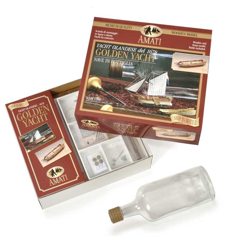 The Secret REVEALED, HOW to MAKE Ship in a Bottle, Golden Dutch Yacht in  Bottle 1:300 Scale 