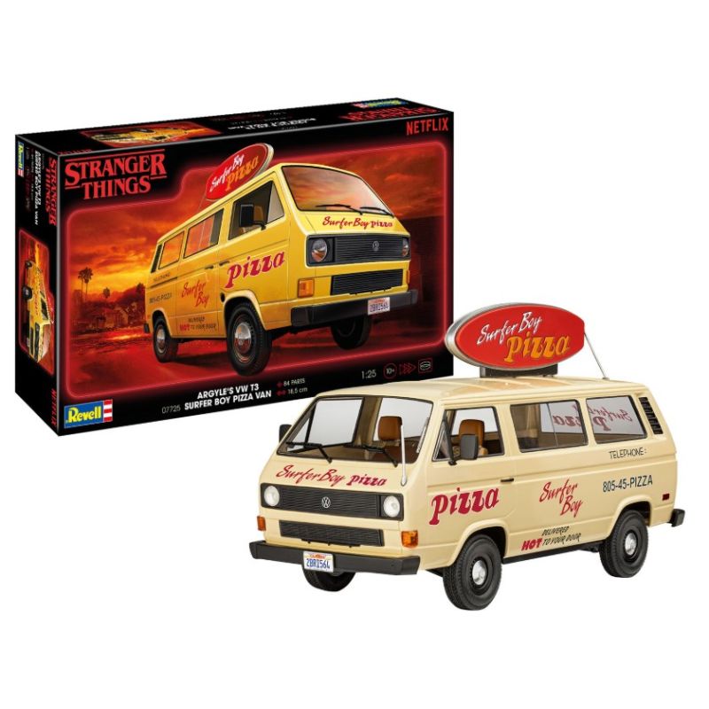 Revell 07725 Argyls VW T3 Surfer Boy Pizza busz Stranger Things 1:25