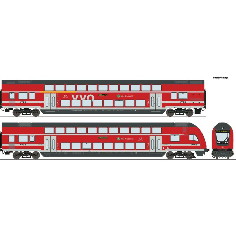 Roco 6200066 Emeletes személykocsi készlet vezérlőkocsival, DB AG VI