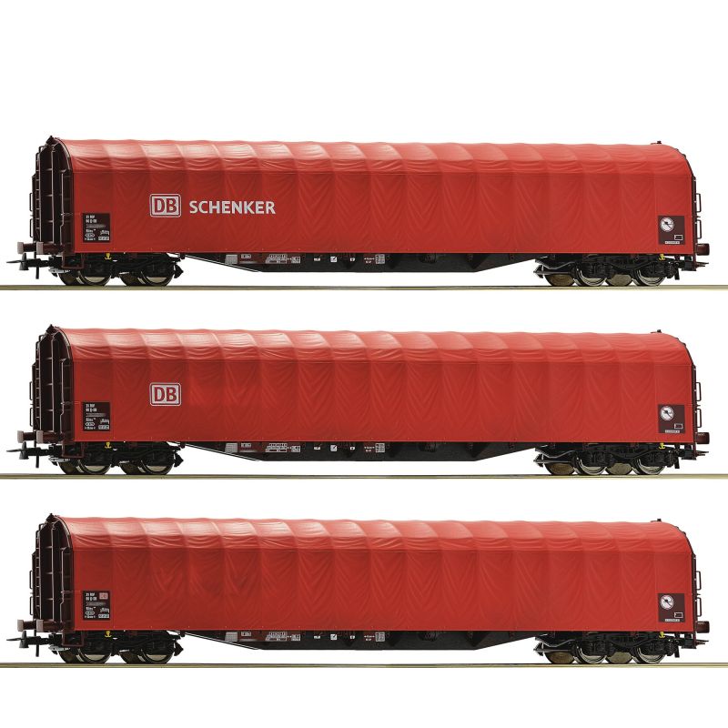 Roco 6600156 3er Set Schiebeplanenwag. DB-A