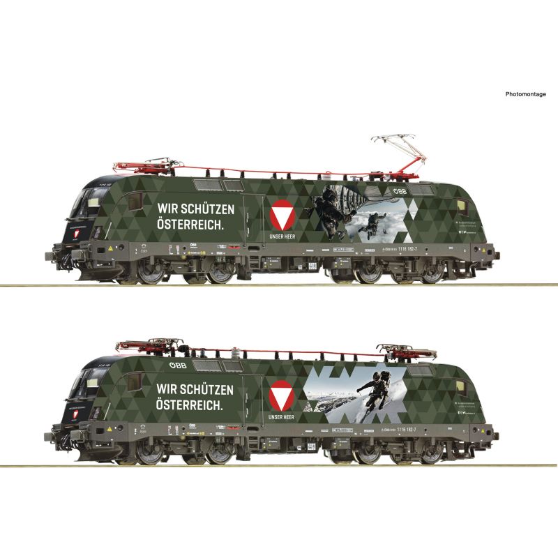 Roco 70492 Villanymozdony Rh 1116 182-7 Taurus, Bundeswehr-festés, ÖBB VI, hangdekóderrel