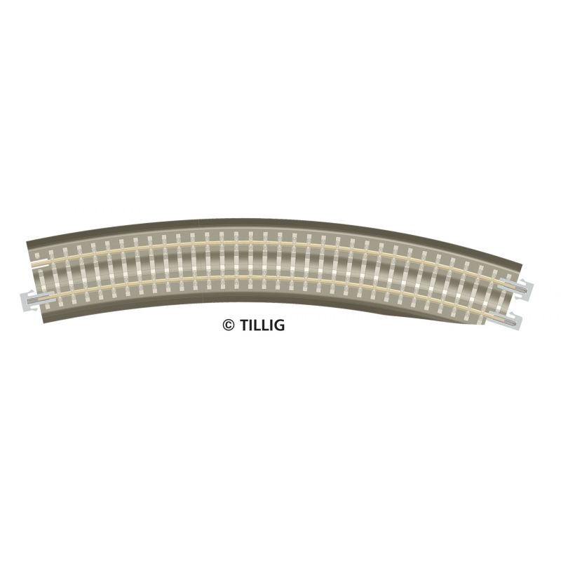 Tillig 83773 Bettungsgleis grau BR 11-32kre Gebogenes Pass-Stück, rechts, R 396 mm