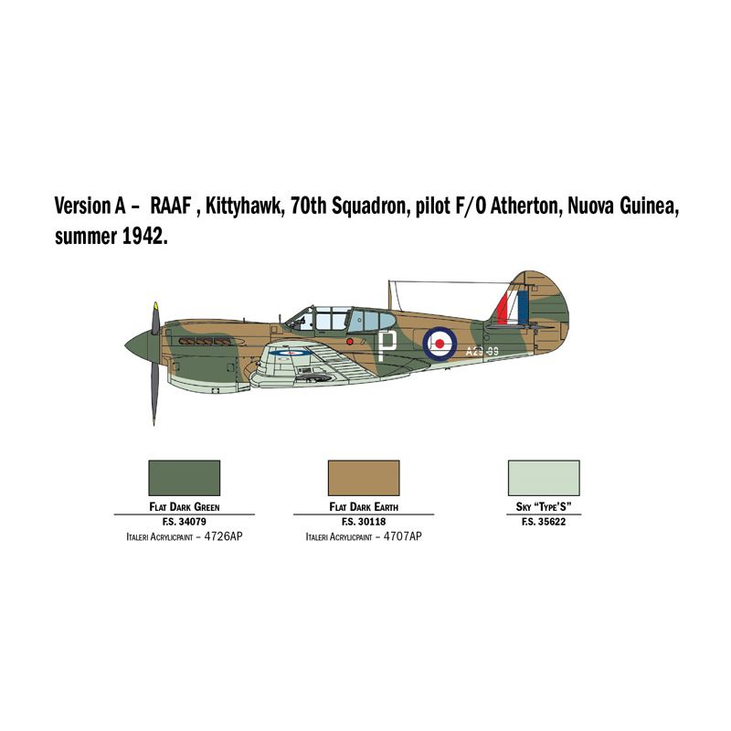 2795 Italeri P-40 E/K Kittyhawk repülő 1:48